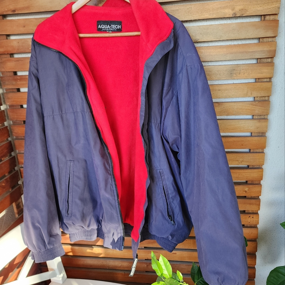 Mens winter coat AQUA TECH size XL fleece-lined soft-shell jacket - Picture 1 of 14